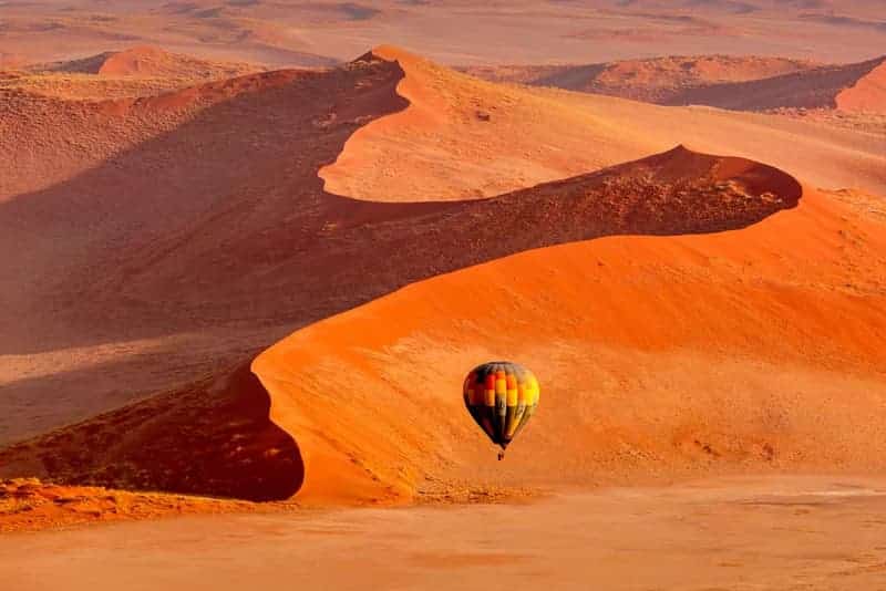 Hot air ballooning over the dunes