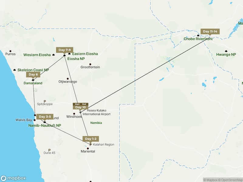 Three Countries Safari map